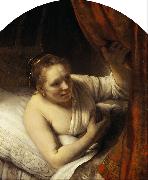 REMBRANDT Harmenszoon van Rijn A young Woman in Bed 9mk33) France oil painting reproduction